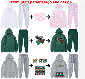 ชุดวอร์มแฟชั่นสำหรับผู้ชายผ้าคอตตอน100% ลำลองกางเกงขายาวลายแมงมุม2ชิ้นตามสั่ง - Product Image 4