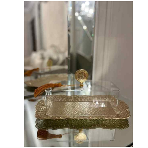 Tapa de caligrafía árabe acrílica con bandejas decorativas de aluminio dorado, decoración islámica Premium segura para acento de mesa de Ramadán Eid - Product Image 6