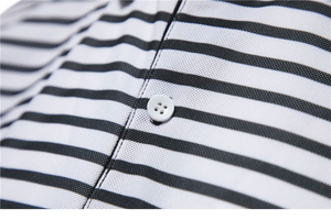 เสื้อยืดโปโลผู้ชายลายม้าลายคอตั้งสำหรับฤดูใบไม้ผลิเสื้อยืดผ้าฝ้ายปักโลโก้ได้ตามต้องการ - Product Image 4