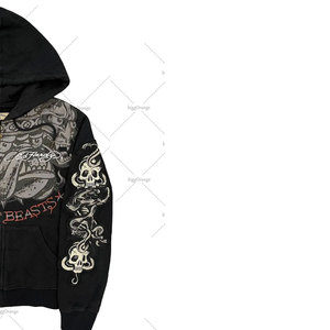 Sudadera con capucha personalizada para hombre Ropa de equipo Premium Impresión personalizada DTG DTF Bordado por sublimación Diseño de diamantes de imitación Entrega global - Product Image 3