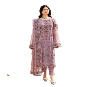 Trajes de gasa bordados hechos a mano para mujer, ropa de fiesta de lujo de 3 piezas Ramsha Volume CHEVRON Ready Wear, ropa India pakistaní - Product Image 1