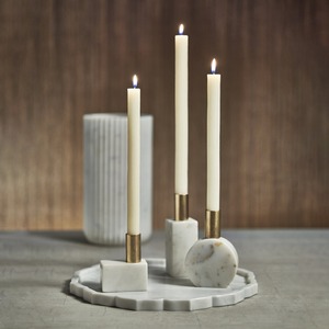 Marble Candle <b>Jar</b> Stand Vintage Style Candle Holders for Home <b>Decor</b> Weddings and Parties Elegant Candle Stand with Stone Stands - Product Image 3