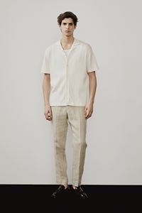 เสื้อยืดคอตตอนทรงพอดีตัวสำหรับผู้ชายเสื้อเจอร์ซีย์คอปกแขนสั้นแบบถักแบบทั่วไป - Product Image 5