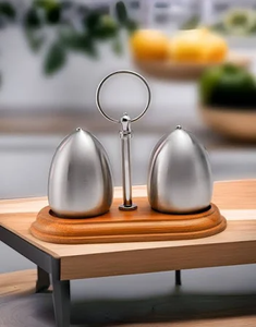 Salero y pimentero metálico moderno, vajilla elegante resistente al óxido para casas elegantes, restaurantes y restaurantes de calidad - Product Image 3