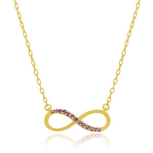 Collar con colgante infinito de Plata de Ley 925 de alta calidad, chapado en oro amarillo para bodas, fiestas, aniversarios - Product Image 3