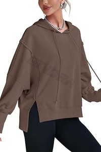 2025 sweat à capuche de couleur unie imprimé avec logo personnalisé pour femmes sweats d'automne décontractés pour l'hiver - Product Image 2