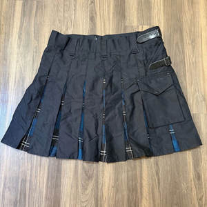 Kilt utilitaire hybride pour homme écossais, en coton noir avec plis en tartan bleu Ramsay – Meilleure vente - Product Image 1