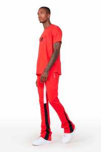 Pantalon de jogging Baggy en éponge française personnalisé 100% coton pour hommes pantalon évasé à taille haute élastique pantalon plat brodé design coloré - Product Image 3