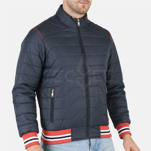 Chaqueta acolchada de invierno hecha a medida con cuello levantado de estilo callejero para hombre con logotipo personalizado con mangas largas y relleno de algodón - Product Image 4
