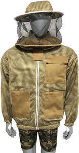 Combinaison d'apiculture professionnelle en coton anti-piqûres pour hommes et femmes avec voile de protection ventilé et deux paires de gants - Product Image 4