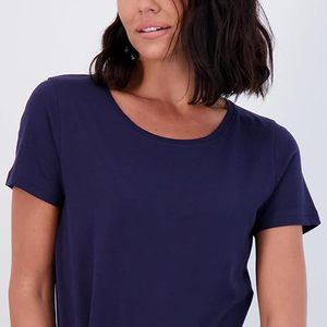เสื้อยืดคอกลมแขนสั้นผ้าฝ้ายทรงคลาสสิกสำหรับผู้หญิงผู้ผลิต - Product Image 4
