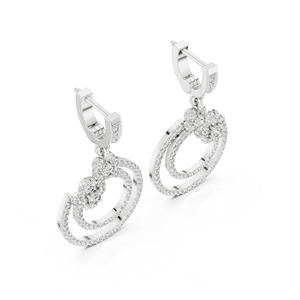 Pendientes de Oro Rosa de 14K con Diamantes Redondos Cultivados en Laboratorio para Mujer |   Elegante y Fino Regalo de Aniversario Nupcial Certificado de Lujo para Fiestas - Product Image 2