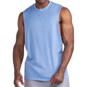 Ropa de Gimnasio, Chaleco con Aberturas Laterales, Corte Regular, Alta Calidad, Ropa Deportiva para Correr, Top Deportivo para Actividades al Aire Libre, Camiseta sin Mangas de Algodón Oversize - Product Image 5