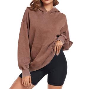 Ropa de calle 100% algodón sudaderas con capucha de peso pesado para hombre lavado con ácido Crop de gran tamaño desgastado Unisex de manga completa sudaderas con capucha - Product Image 2