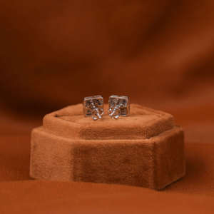 Round & Baguette Cut Lab Grown Diamond Stud <b>Earrings</b> 14KT Solid Gold Luxury Hip Hop Jewelry with Screw <b>Back</b> Solid Gold Plated - Product Image 4