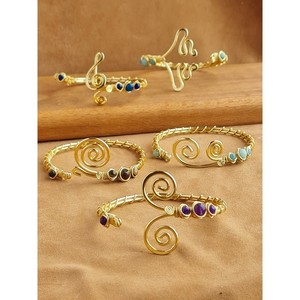 Handmade Stylish Fashion <b>Bracelets</b> & Bangles Gold & Silver Plated with Vibrant <b>Gemstone</b> Details for Resale - Product Image 2