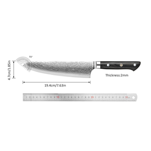 Venta al por mayor personalizado OEM ODM cubertería fábrica profesional Premium japonés Damasco Chef cuchillo de acero de alto carbono con mango - Product Image 2