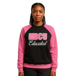 Sudadera con Mangas Raglán Negra para Graduados de HBCU, Bordado Chenille, Hermandad Griega Divine Nine, Moda Universitaria - Product Image 1