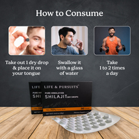 Comprimés de Shilajit Pur de l'Himalaya Life Pursuits, 85+ Oligo-éléments Minéraux Complément alimentaire naturel à 75 % d'acide fulvique pour un regain d'énergie