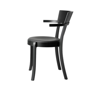 Chaise de salle à manger en bois moderne avec dossier incurvé, siège rembourré et design minimaliste pour la maison, le café et les restaurants - Product Image 3