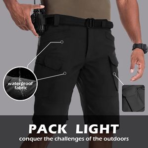 Short cargo de luxe pour hommes Summer Beach Short d'extérieur extensible et imperméable à séchage rapide avec multi-poches Short pour hommes - Product Image 5