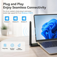 Carte réseau USB sans fil Wifi 6 CE FCC ROHS sans pilote, antenne externe, récepteur émetteur Wifi pour PC portable AX286Mbps