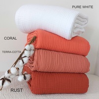 Vente en gros 100% tissu de mousseline de coton largeur supplémentaire 40 ''/101cm Double gaze de coton pour robes mètre cour disponible