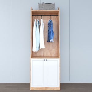 Armoire compacte en bois de caoutchouc naturel TQA68031, design minimaliste, autoportante et pliable pour la maison ou l'appartement - Product Image 3