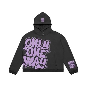 เสื้อฮู้ดดี้ปักลายสตรีทแวร์ฤดูหนาว ผ้าฝ้าย 100%  โลโก้สั่งทำ ผ้าฟลีซหนานุ่ม ทรงโอเวอร์ไซส์ สำหรับผู้ชาย - Product Image 1
