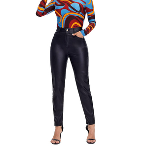 2025 Meilleure vente femmes taille moyenne en cuir PU noir hiver Streetwear pantalon OEM en gros du Pakistan - Product Image 6
