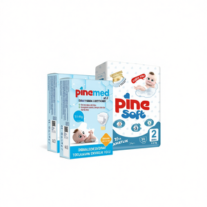 ผ้าอ้อมสำเร็จรูปพิมพ์ลายแบบใช้แล้วทิ้ง น้ำหนัก 0.5 กก. ยี่ห้อ Pinemed แพ็ค 2 ชิ้น และ แพ็ค 26 ชิ้น ยี่ห้อ Pinesoft พร้อมระบบป้องกันการรั่วซึมแบบ 3 มิติ และพื้นผิวแห้งซึมซับได้ดี - Product Image 3