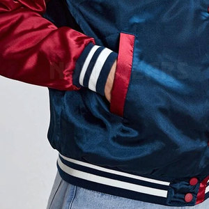 Quantité minimale de commande bas Logo personnalisé imprimé Satin Letterman Veste d'hiver Grande taille En stock Satin Letterman Veste - Product Image 6