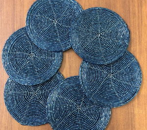 High Quality <b>Coasters</b>, Set of 6, Handmade <b>Beaded</b> <b>Coasters</b>, Decorative Cup <b>Coasters</b> - Product Image 3