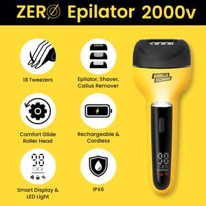 Épilateur Électrique Rechargeable Sans Fil 3-en-1 : Pince à Épiler, Rasoir, et Dissolvant de Callosités avec Rouleau Anti-Douleur pour Visage et Corps (à Piles) - Product Image 6