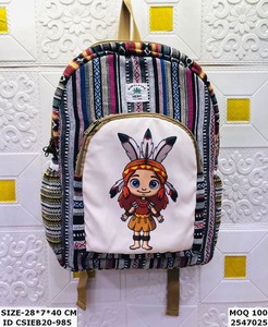 Mochila Unisex de algodón hecha a mano, bolsos de noche, moda sostenible ecológica, cierre de cremallera, telar manual, artesanía, etapas artesanales - Product Image 5