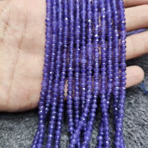 สร้อยคอประดับลูกปัดอเมทิสต์ธรรมชาติ 4 มม. สร้อยคอประดับลูกปัดอเมทิสต์เหลี่ยมเพชรพลอย สร้อยคอประดับลูกปัดอเมทิสต์สีม่วง ตัวล็อคเงินสเตอร์ลิง - Product Image 1