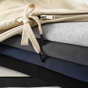 Sudadera con Capucha y Cremallera de Color Sólido, Colección Otoño/Invierno, Tejido de 360 Gramos - Product Image 4