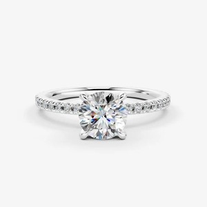 Continuous Round Solitaire Diamond Band <b>Ring</b> 0.92 <b>Carat</b> EF-VVS2 Excellent Cut In 14K Solid <b>Gold</b> Wedding Anniversary Gift - Product Image 4