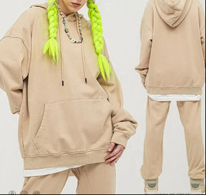 Sudadera de gran tamaño en blanco para mujer 100% Material de algodón Ligero Transpirable Impresión de logotipo personalizado Servicio OEM - Product Image 5