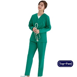Tenue uniforme médicale contemporaine pour infirmière Tenue d'infirmière à manches longues Ensemble de gommage pour femmes Uniforme médical Ensemble Vêtements de travail pour hôpital - Product Image 1