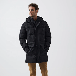 Ventes en gros OEM, veste parka matelassée à col montant pour homme, noire, tendance, nouvelle mode, dernier design - Product Image 1
