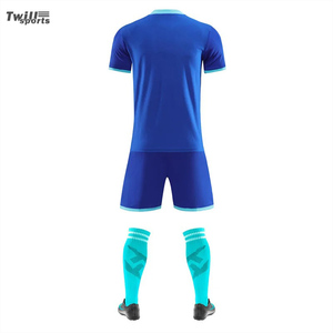 High Quality Spandex/Cotton Men's Soccer Uniform Custom Colors Logo V-neck Comfortable Breathable Adult Regular Fit Design Twill - Product Image 2