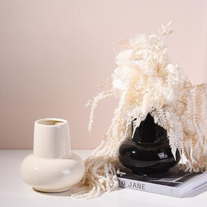 Jarrón de Cerámica Blanco Nórdico, Jarrón de Boca Ancha para Decoración del Hogar, Centro de Mesa Moderno <span class=keywords><strong>y</strong></span> Minimalista, Hierba de Pampas, <span class=keywords><strong>Flores</strong></span> <span class=keywords><strong>Secas</strong></span> - Product Image 4