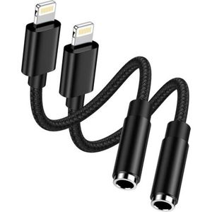 Adattatore ausiliario Lightnin 3.5mm per iPhone doppio connettore Audio e Video adattatore per cuffie - Product Image 1