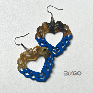 Pendientes de laca vintage hechos a mano con diseño incompleto y puntos marrones claros, regalo de accesorios de moda al por mayor personalizado - Product Image 1