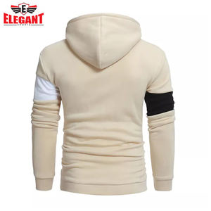 Sweat-shirt à capuche décontracté élégant pour hommes pour l'hiver Couleurs unies avec motif imprimé à cordon 100% coton Taille XS - Product Image 5