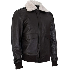 Chaqueta de cuero de oveja de alta calidad con forro de piel de cabra auténtica, abrigo de invierno personalizado para hombre - Product Image 6