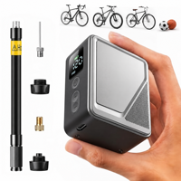Mini pompe à vélo 120 PSI avec manomètre, gonflage rapide en 18 secondes, arrêt automatique, batterie amovible, compatible valves Presta/Schrader, en ABS, affichage numérique