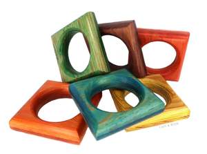 Decoración de fiesta hojas de maíz servilleta hebilla tejida a mano servilletero mesas de decoración de madera anillo de madera marrón servilleta hebilla pintada a mano - Product Image 2