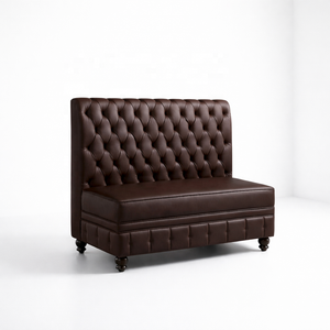 Banquette de <span class=keywords><strong>restaurant</strong></span> de luxe en cuir PU noir capitonné, canapé-banquette rembourré pour bar, hôtel, salle à manger, salon - Product Image 6